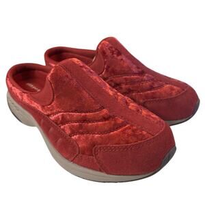 NIB Easy Spirit Traveltime Slip On Mule Sneakers Women's Size 5 M Dark Red